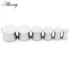 Alisouy 1PC G23 Titanium Solid Polish Double Flared Ear Tunnels Plugs Expander Stretcher Gauges Earrings Piercing Body Jewelry