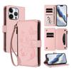 Butterfly Love Flower Multi-card Zipper Wallet Leather Phone Case