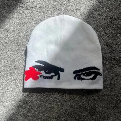 Y2K Autumn/Winter Gothic Pattern Jacquard Warm Knitted Hat for Men and Women