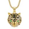 2026 Jewelry Fashion Trend Inlaid Zircon Tiger Head Pendant Necklace Men's Jewelry Accessories