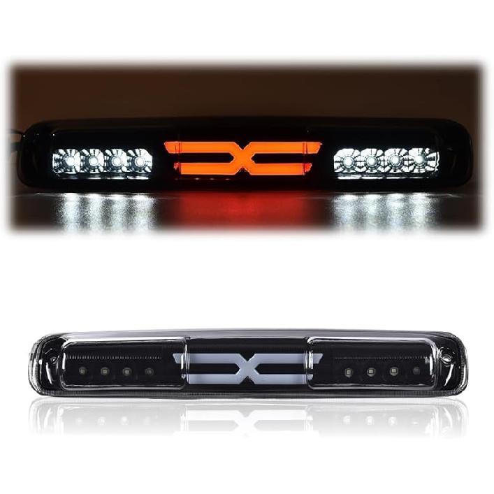 PIT66 3Rd Brake Light Compatible With 2004-2008 Ford F150 High Mount Center Rear Roof Third Cargo Light Parking Light Halogen Clear/Red Lens Tercera