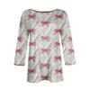 Women's Fashionable Casual Three-Quarter Sleeve Christmas Print Round Neck Top