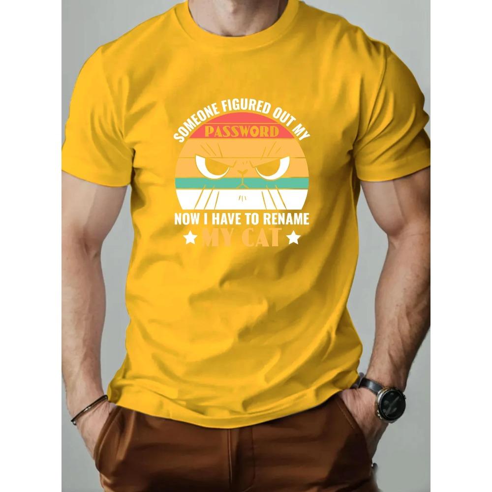 T-Shirt Uomo 100% Cotone IL MIO GATTO Stampa Cartone Animato Estiva Girocollo Traspirante Oversize Tee Moda Casual Alta Qualità Abbigliamento