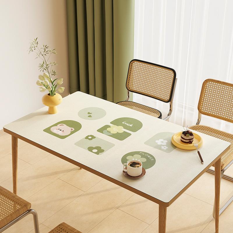 Panda Cartoon Tablecloth Pvc Waterproof, Oil-Proof And Anti-Scalding Leave-In Table Mat Leather Tablecloth Dining Table Mat Coffee Table Mat