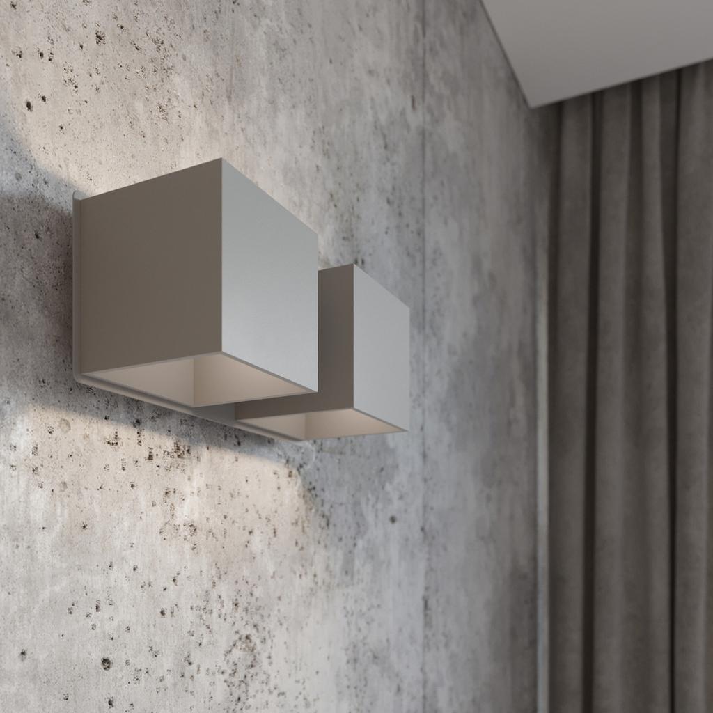 Quad 2 Gray Wall Lamp