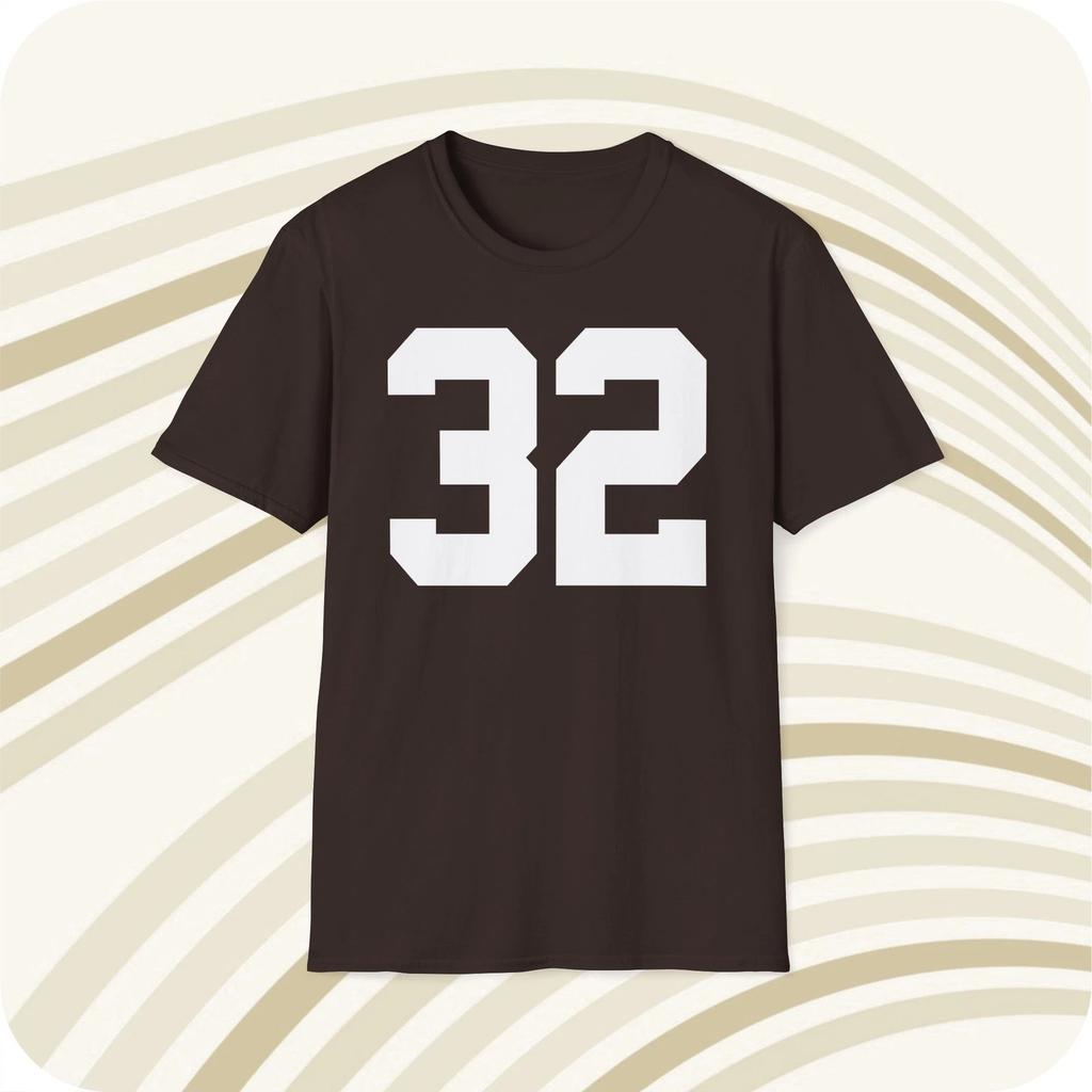Jim Brown #32 Cleveland Browns Jersey T Shirt - Front & Back Print