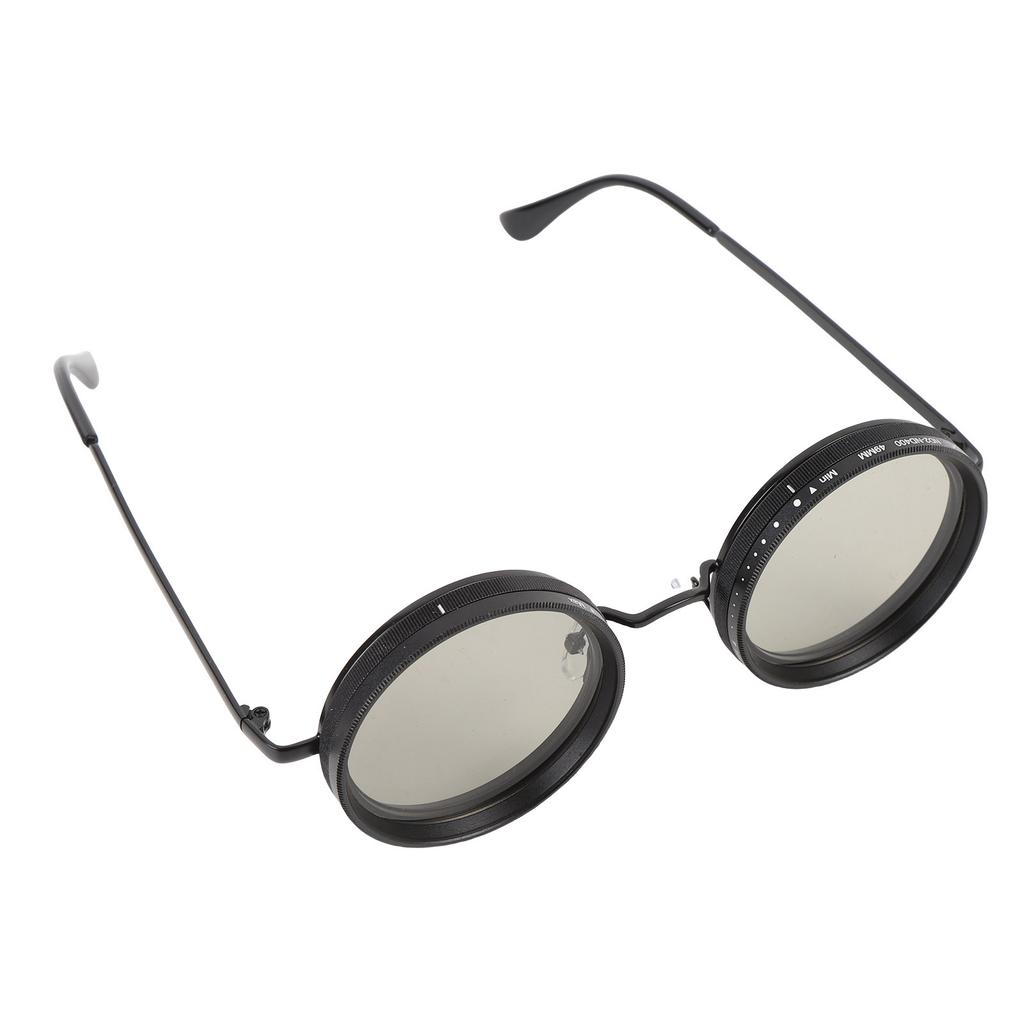 Adjustable Tint Sunglasses Round 49MM Lens Sun Proof Polarized Sunglasses with ND Filter for Men Fishing