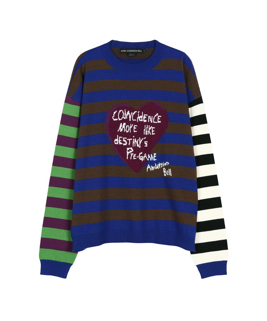 ADSB ANDERSSON BELL Boys Heart Message Crew-Neck Sweater Atb1453M(Blue/Green)