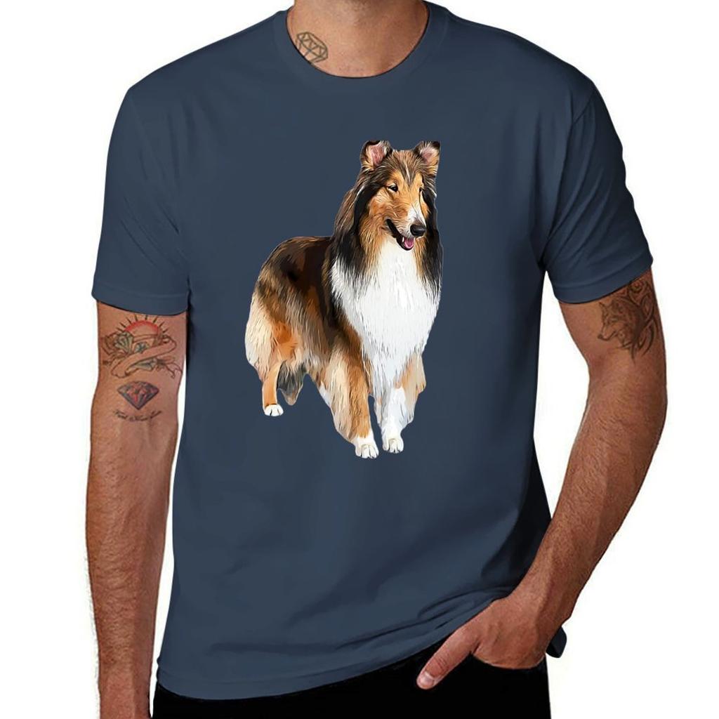 Rough Collie Stunning Look Tshirt Large Size Loose Casual Tee