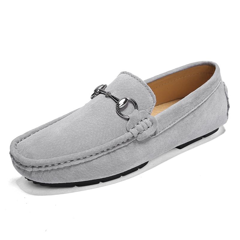 38-47 Big Size Men Shoes Casual Leather Suede Shoes Mens Loafers Fashion Slip On Footwear Male Flats Driving Shoe Soft Moccasins