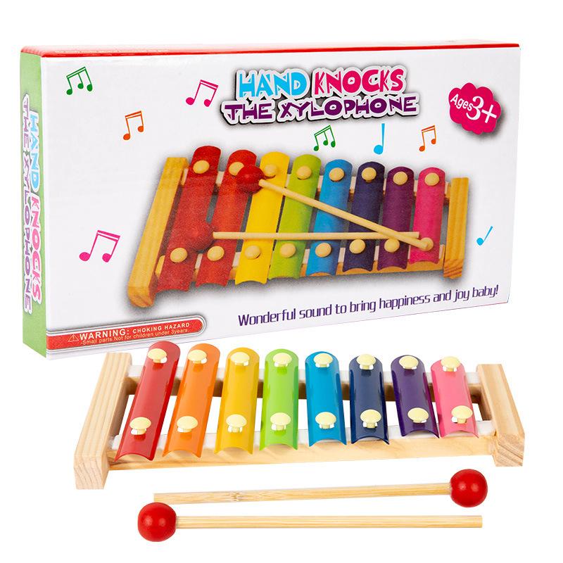 Montessori Holzxylophon Musikset für Kinder - 8-Ton Lernspielzeug für Mädchen & Jungen