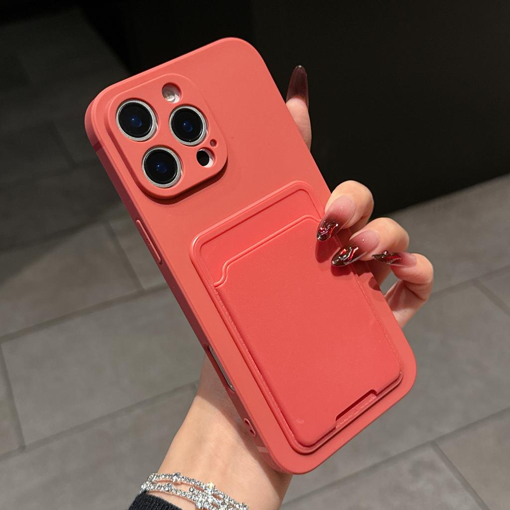 with card holder phone case for iphone 16 13 14 12 11 15 17 pro max soft Silicone cover for iphone x max funda Camera protection