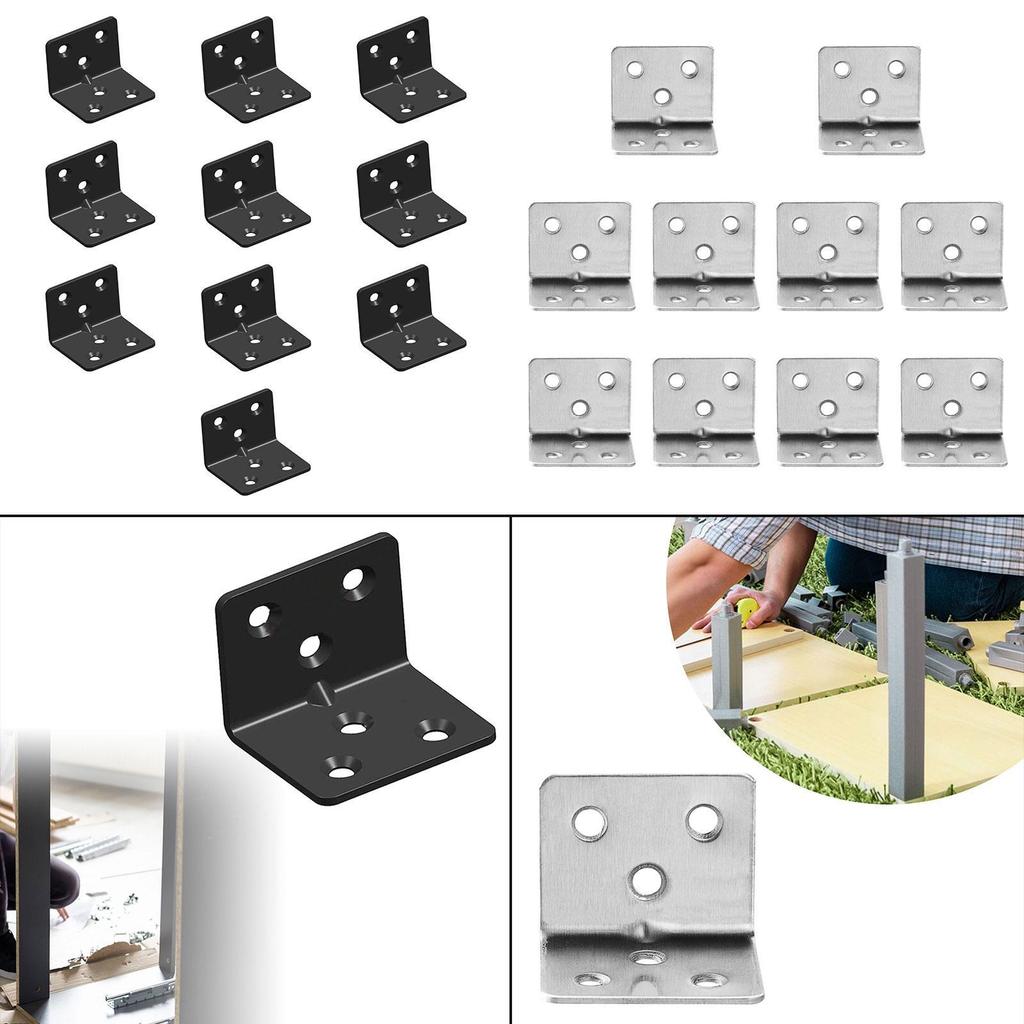 10x L Brackets for Shelves Right Angle Brackets Rustproof Small for Repairing