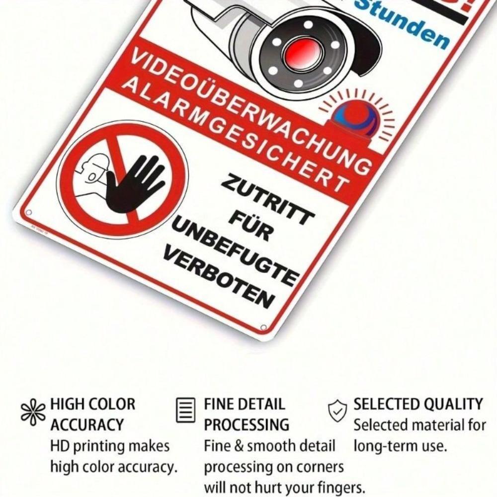 Outdoor Metal Security Sign Camera Surveillance Warning Plate 20x30cm