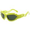 SO&EI Ins Popular Fashion Cat Eye Sports Driving Sunglasses Men Vintage Punk Gradient Mirror Goggles Women Hollow Shades UV400