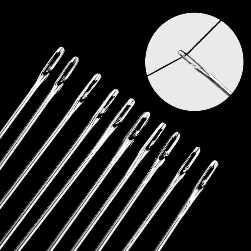 Stainless Steel Blind Sewing Needle Self-Threading Needle Hand Sewing Needle Clothing Mending