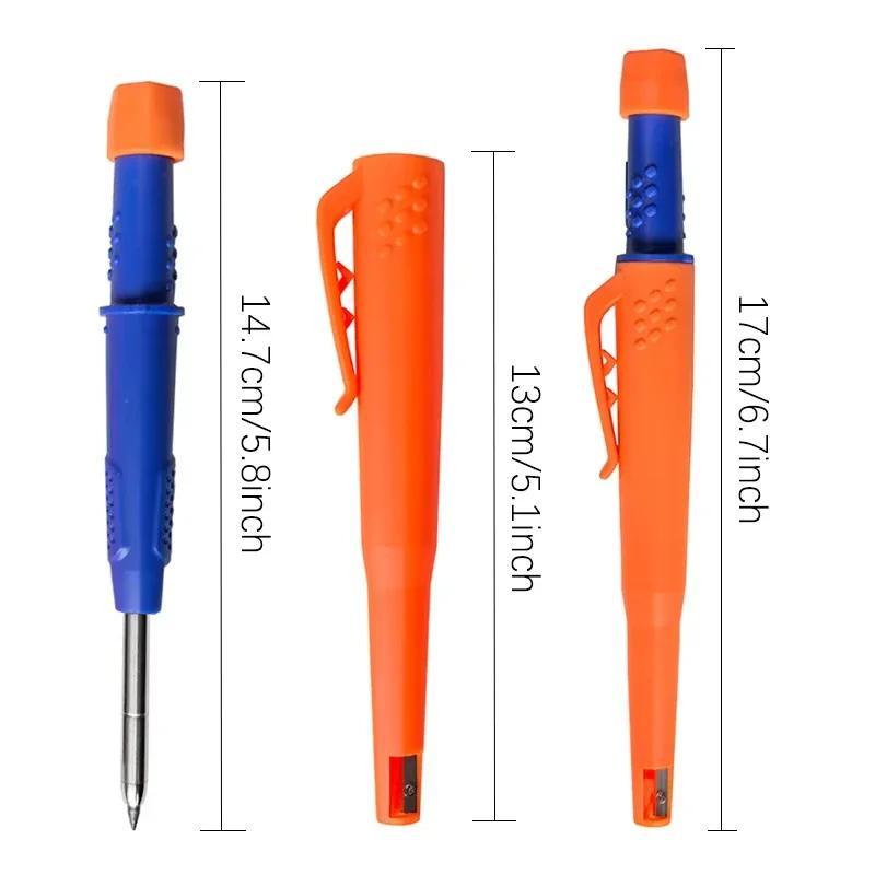 2-in-1 Solid Carpenter Pencils With Sharpener Carpenter 2.8mm Solid Mechanical Pencils Marking Tools Construction/carpenters