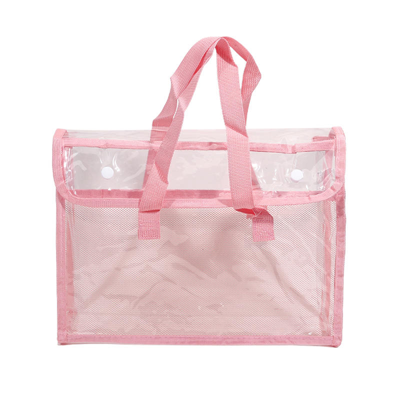 PVC Self Stick File Bag Large Capacity Waterproof Expandable Document Folder Transparent Handheld Portable Storage Organizer For Office School Home