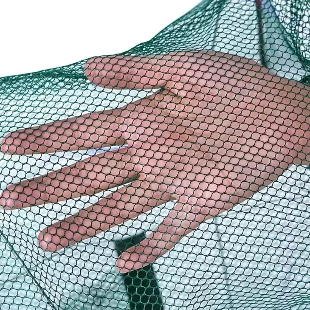 Portable Rectangular Fish Trap Net Foldable Nylon Mesh Cast Net Fish Cage Fishing Tackle Dip Net Cage for Crab Shrimp Crayfish
