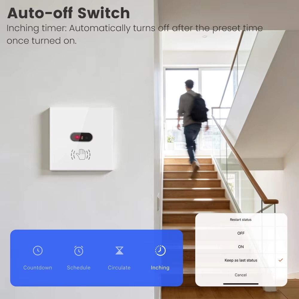 Glass Screen Panel IR Sensor Switch Neutral Wire Automatic Button Pusher  Convenient Use