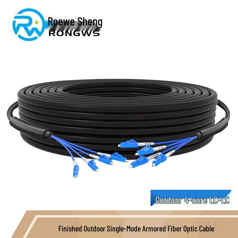 Rongweisheng Outdoor Armored Single-Mode Fiber Optic Patch Cable 20m