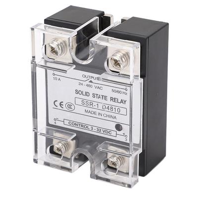Relais Statique 10A Contrôle CC AC SSR Module Relais à Semi-Conducteurs 24?Tension de charge 480VAC