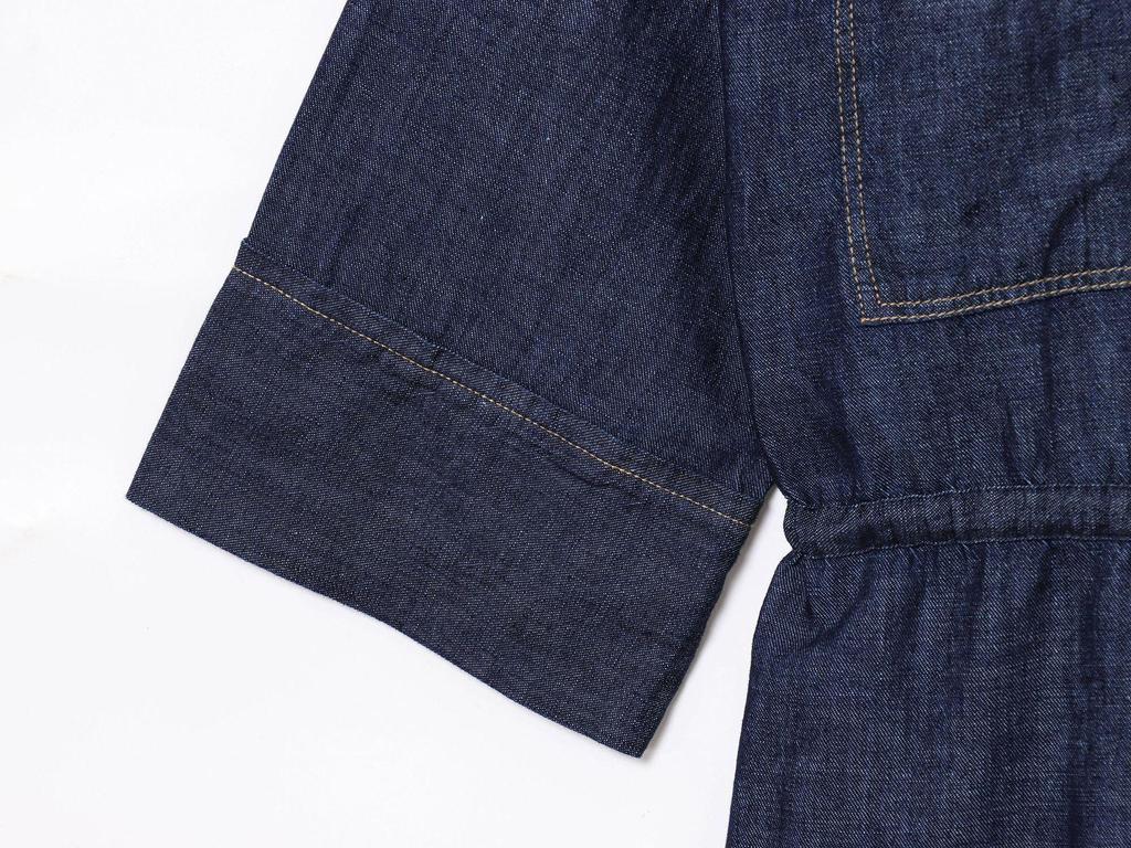 Summer European & American Style Denim Shirt with Decoration & Wide Leg Pants
