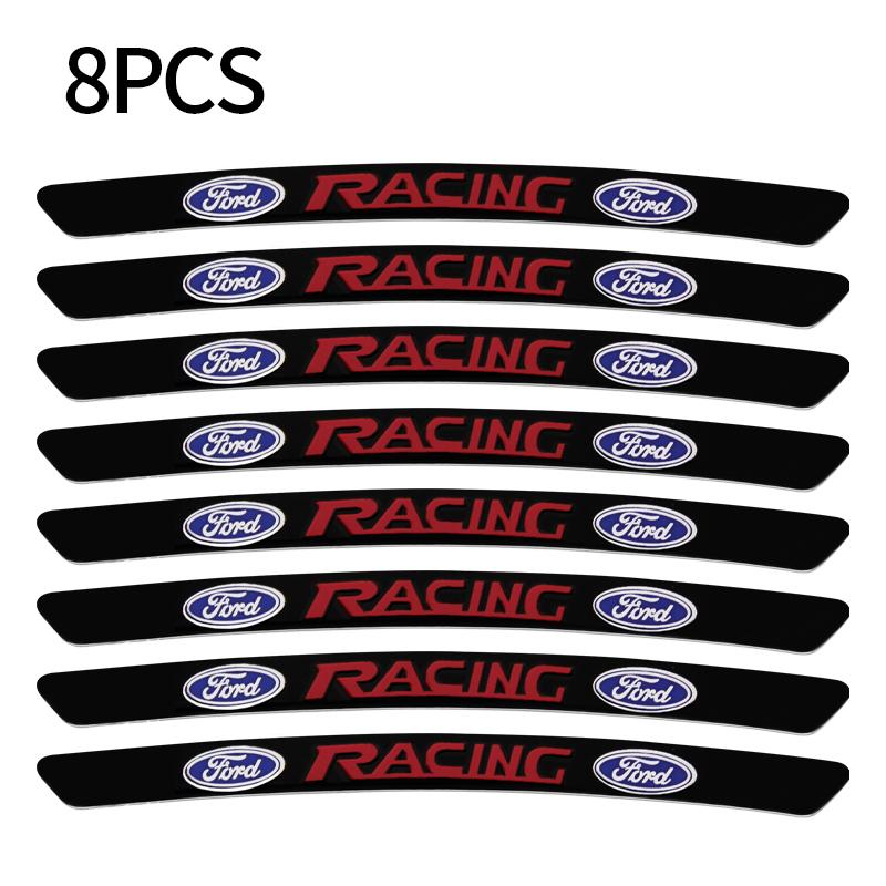 4/8pc Aluminum Car Badge Wheel Hub Rims Stickers Auto Decoration Accessories For Ford Mustang Focus 2 3 4 Mondeo Fiesta Ecosport