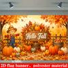 2D planar flag 2D plane - 1 piece 2D flag. Hello autumn-themed background banner autumn harvest theme