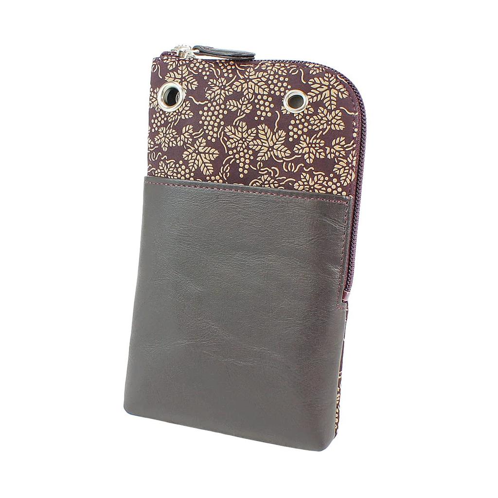 Inden Sacoche Smartphone Pochette Smartphone Case Deerskin Purple X White Lacquer Grape Pattern [Indenya] 5027-16-120