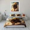 Golden Bull Statue Decor Set Multiple Sizes Kid'S And Adults' Bedroom Exquisite 3Pc Bedding Set, Gift