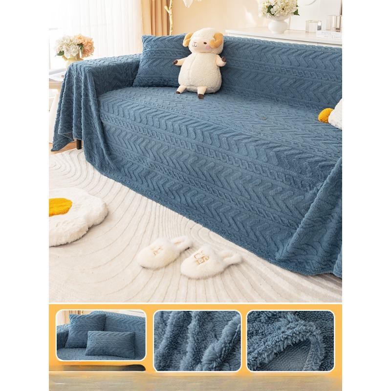 Verdicktes Fleece Sofa Handtuch Sitzkissenbezug Stoff Sofaüberwurf Rutschfest Vier Jahreszeiten Universaldecke Kratzfest