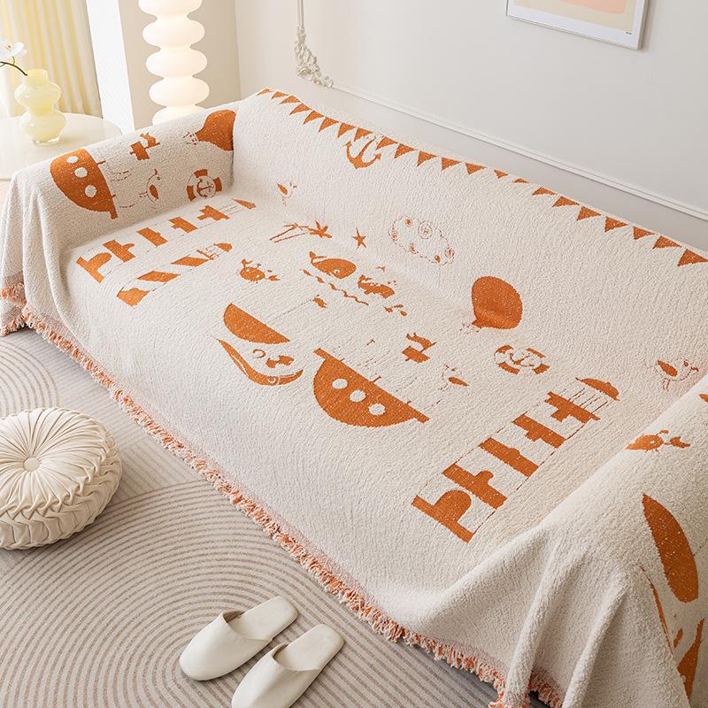 

INS Стиль мультяшное полотенце для дивана High Sense против царапин, чехол для дивана, тканевый чехол для дивана, полностью покрытый чехол для дивана 180*130cm