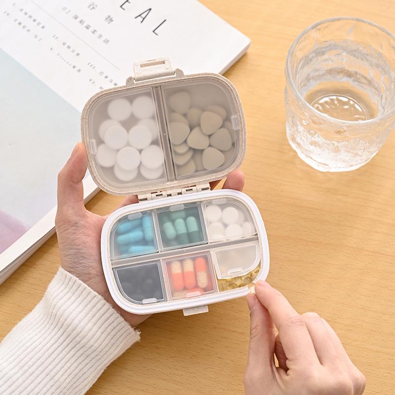 Portable 8-Compartment Moisture-Proof Weekly Pill Organizer and Storage Box