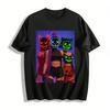 Halloween Themed Neon Mask Girls Print Tops Trendy Street Style Short Crop Tops For Cool Girls Pure Cotton T-shirt