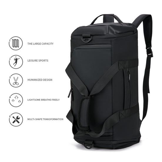 Backpack Duffle Bag Men Gym Tote with Wet Pocket Shoe Compartment Overnight Duffel Weekender