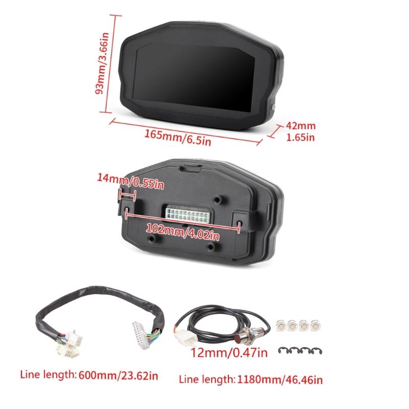 Universal Speedometer Motorcycles LED Digital Odometer 12V Meter Display Gauge