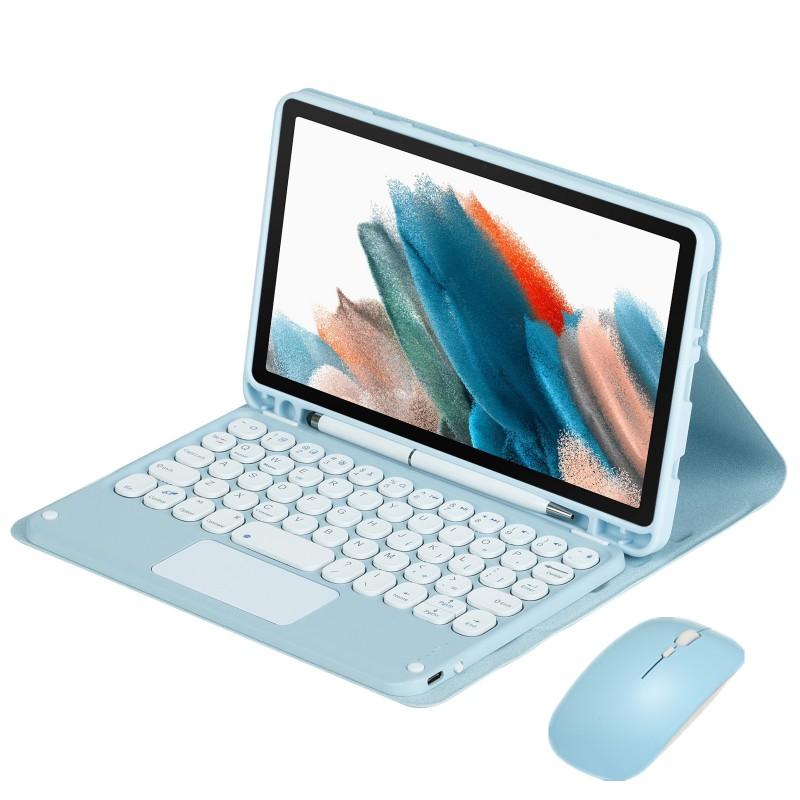 8,7 Zoll Galaxy Tab A11 Tablet Hülle mit integriertem Stifthalter Silikonhülle Abnehmbare Bluetooth-Tastatur Maus Ständerfunktion