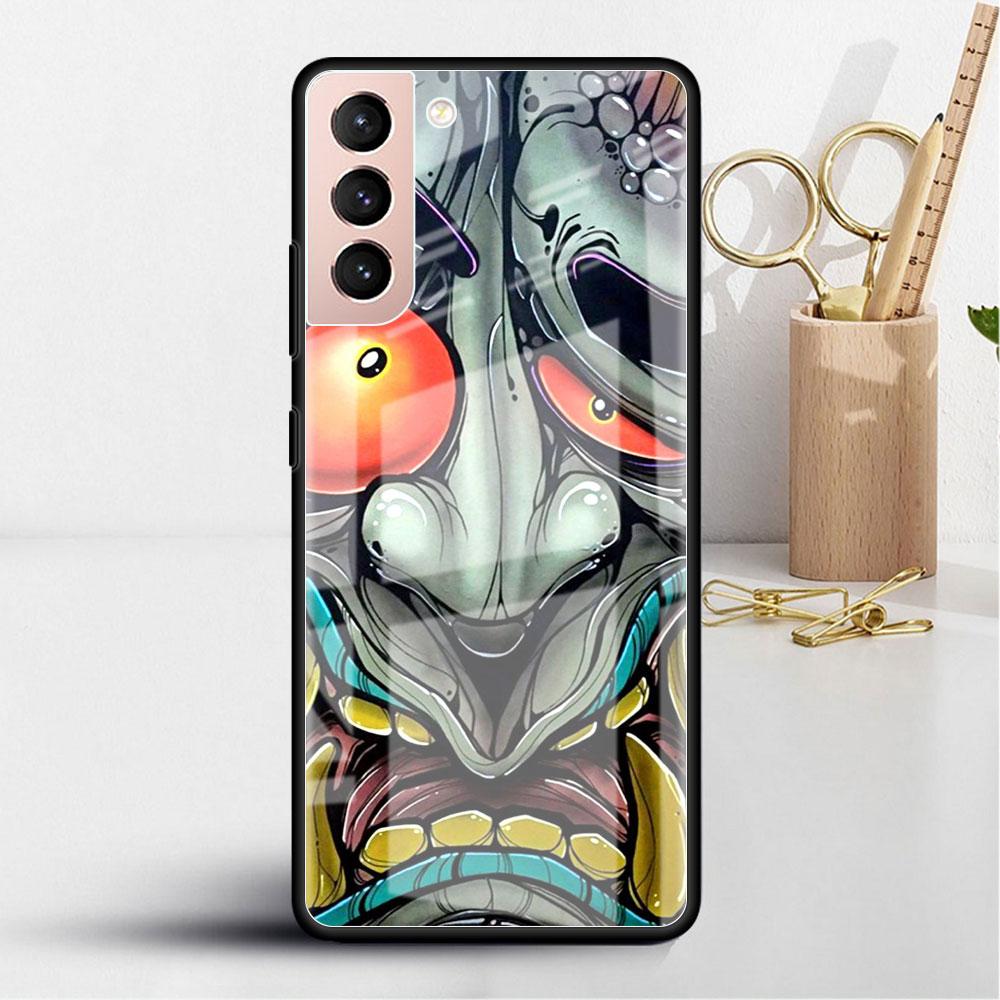 

Самурай Они Маска Крутой Стеклянный Чехол Для Samsung Galaxy S22 S20 FE S21 Plus Чехол Для Телефона S10 5G S9 Note 20 Ultra 10 Lite Shell Samsung S22 Ultra 5G