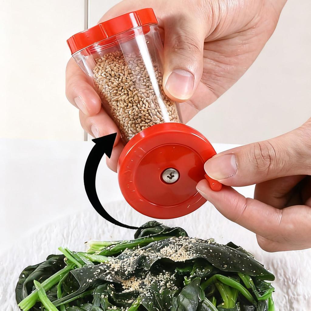 Innovative Sesame Grinder Hand Cranked Sesame Grinding Bottle Portable Moisture-proof Leak-proof Kitchen Dining Room Grinder