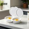 Fast Breakfast Cooking Tool Dual Cavity Microwave Egg Poacher with Lid And Handle, Food Grade Plastic Convenient Kitchenware for Steamer,