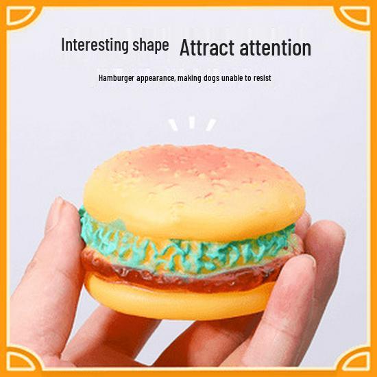 

New Arrival: Bite-Resistant Teething Toy for Small Puppies - Sounding Hamburger Design