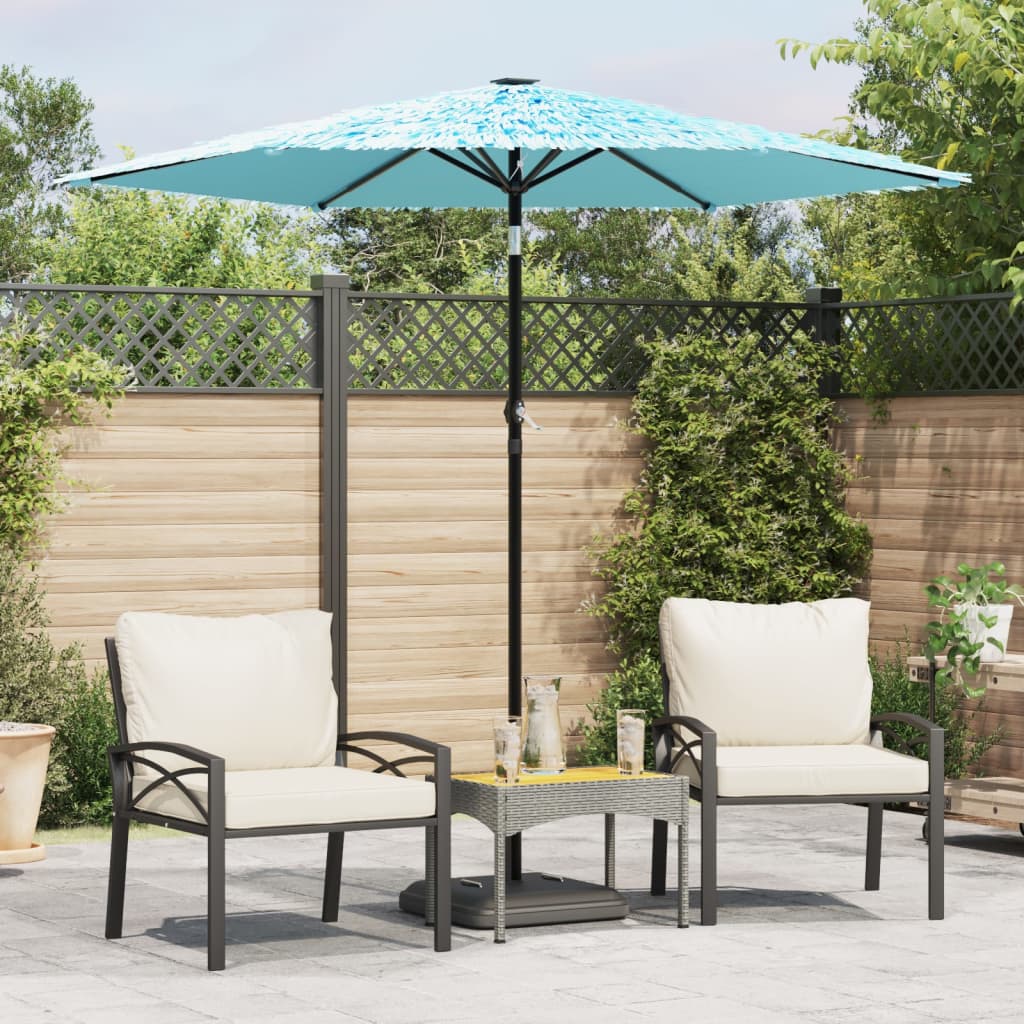 Blue Sun Umbrella with Steel Pole 223 X 223 X 213 Cm