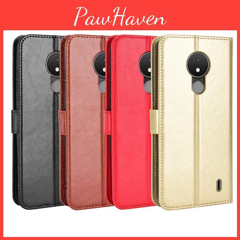 Nokia Flip Leather C21 Case With Card Slot Lanyard Crazy Horse Pattern