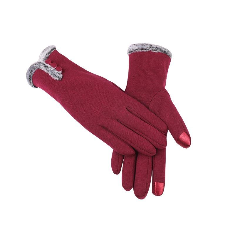 Warm Gloves Autumn and Winter Do Not Pour Fleece Women's Outdoor Riding Gloves Fleece Thickened Cold Gloves