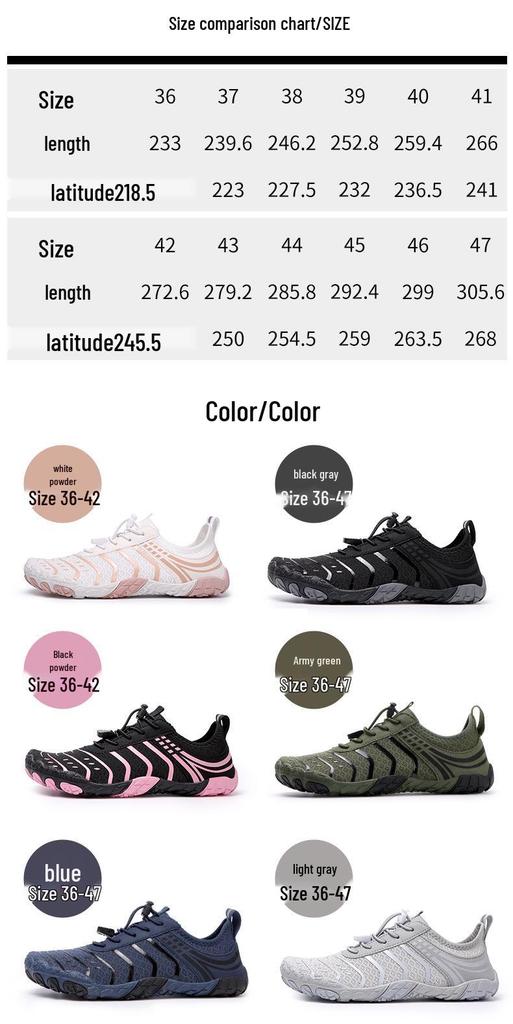 New Five-Finger Non-Slip Water Shoes: Cut-Resistant, Breathable, Multi-Functional for Swimming, Dance, Fitness, Squats, and Yoga.