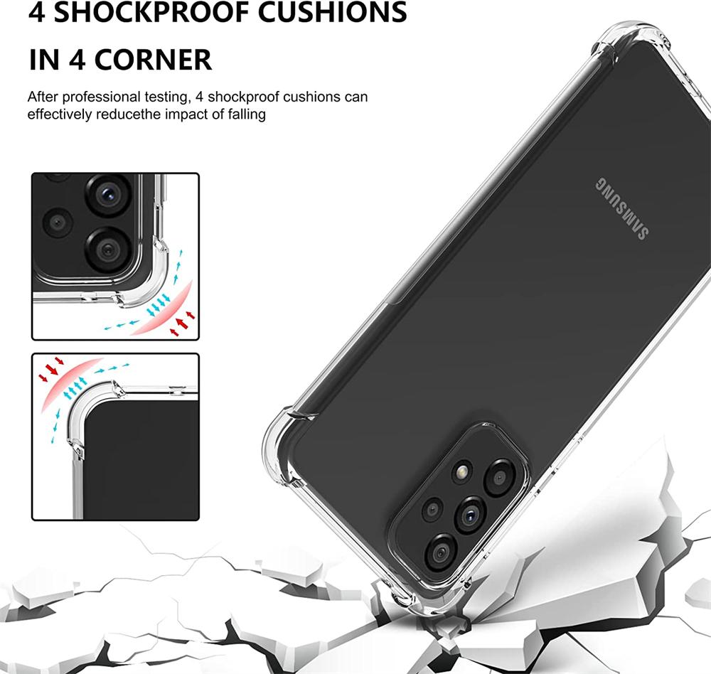 Shockproof Clear Silicone Case for Samsung Galaxy A A23 A33 A53 A73 A14 A24 A34 A54 A A22 A32 A52 A72 5G Soft Cover Cases