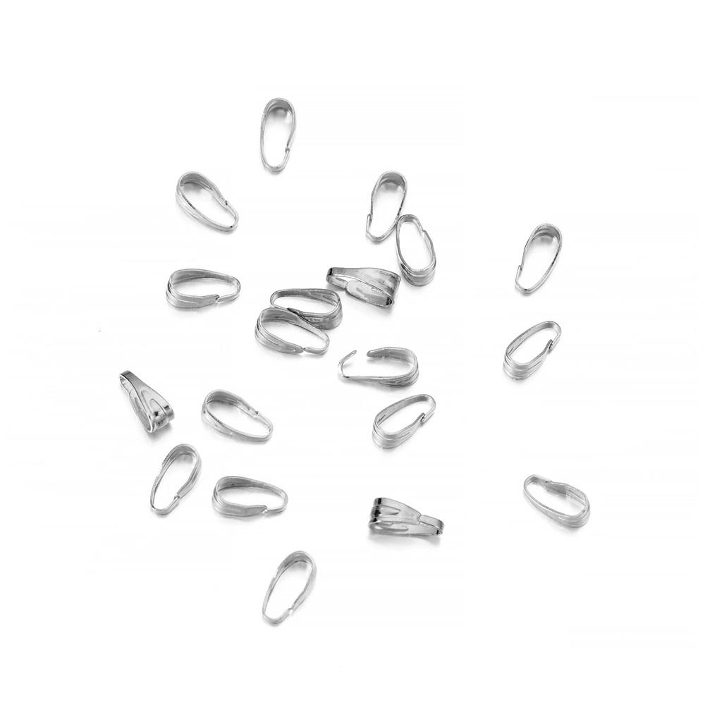 

100Pcs/lot Pendant Clasps Bail Clasps Care Buckle Necklace Pendant Connector For Jewelry Making DIY Necklace Accessory Supplies 7mm