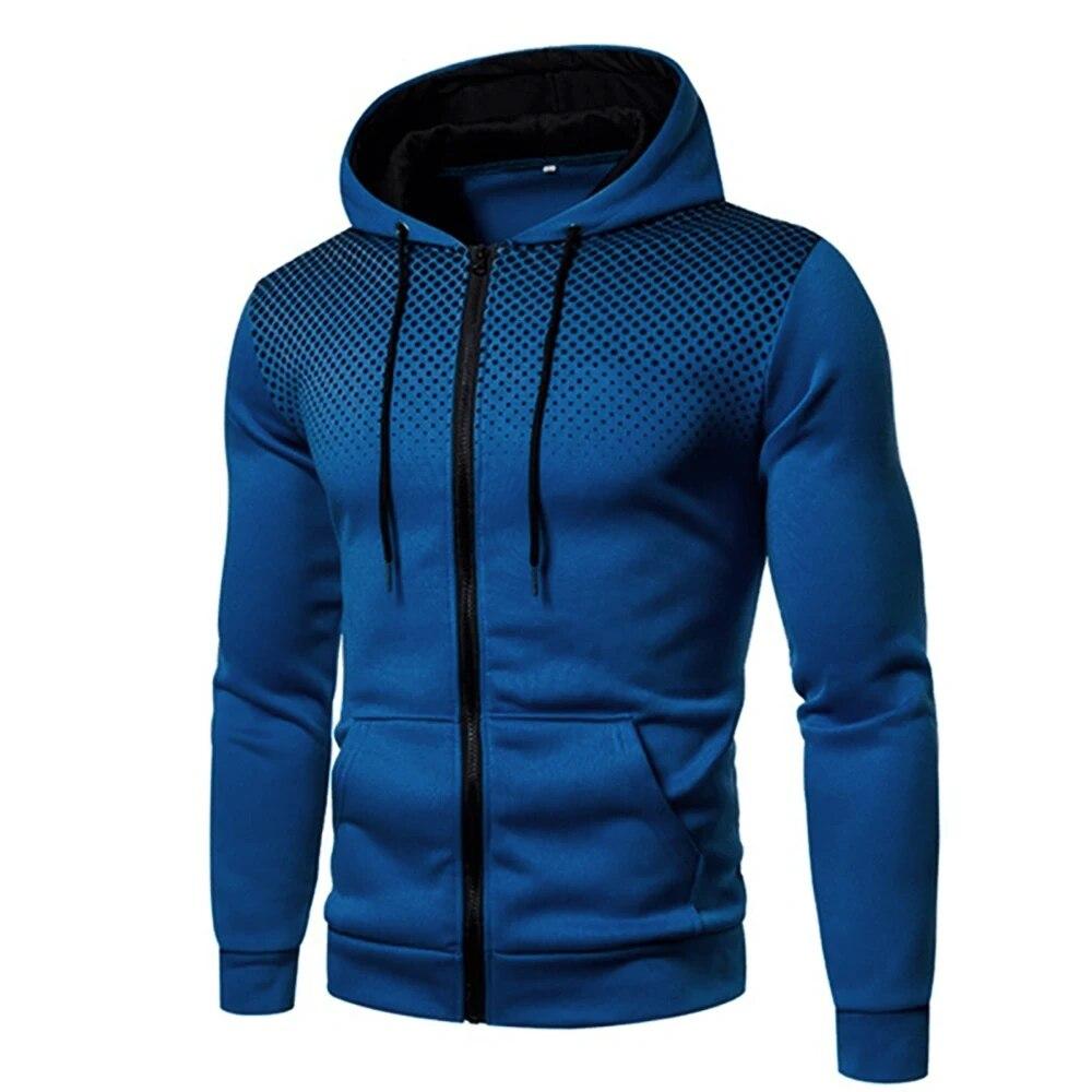 Herren Herbst Kapuzenjacke Langarm Pullover Hoodie Zip Up Cardigan Baumwolle Kapuzenpullover Mantel