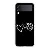 Transparent Phone Case For Samsung Galaxy Z Flip 3 4 5 6 7 Hard Folding PC Z Flip3 Flip4 Cover Soccer Heartbeat
